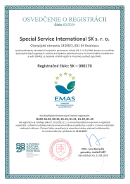 Certifikát EMAS Overené enviromentálne manažerstvo